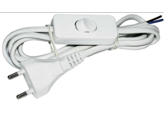 Выключатель для бра белый с сетевым кабелем 2м IP20 УШ-1КВ IEK